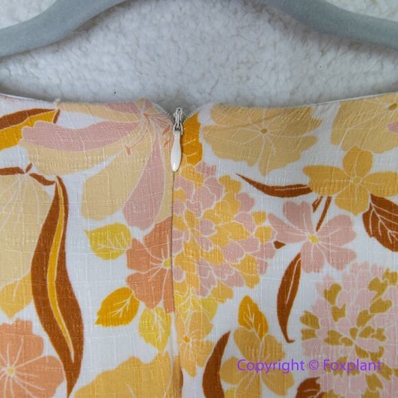 Lost + Wander Sorrento Yellow‎ Multi Floral Print Tiered Mini Dress, size L - Picture 13 of 16